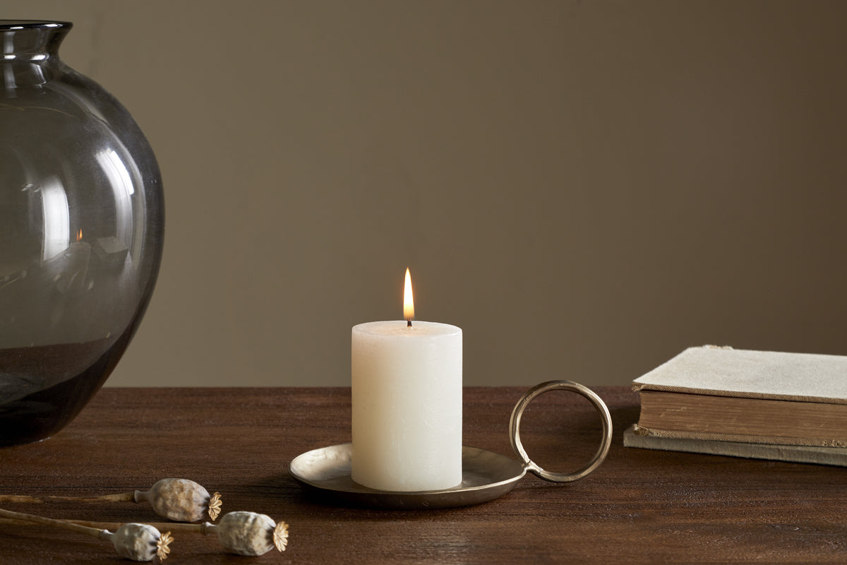 Rustic Soy Blend Mini Pillar Candle - White