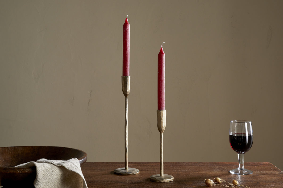 Rustic Soy Blend Dinner Candle - Dark Cherry (Set of 2)