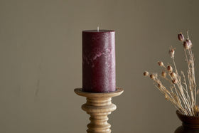 Rustic Soy Blend Pillar Candle - Dark Cherry - Large
