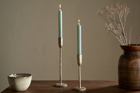 Rustic Soy Blend Dinner Candle - Sage Green (Set of 2)