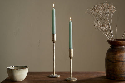 Rustic Soy Blend Dinner Candle - Sage Green (Set of 2)