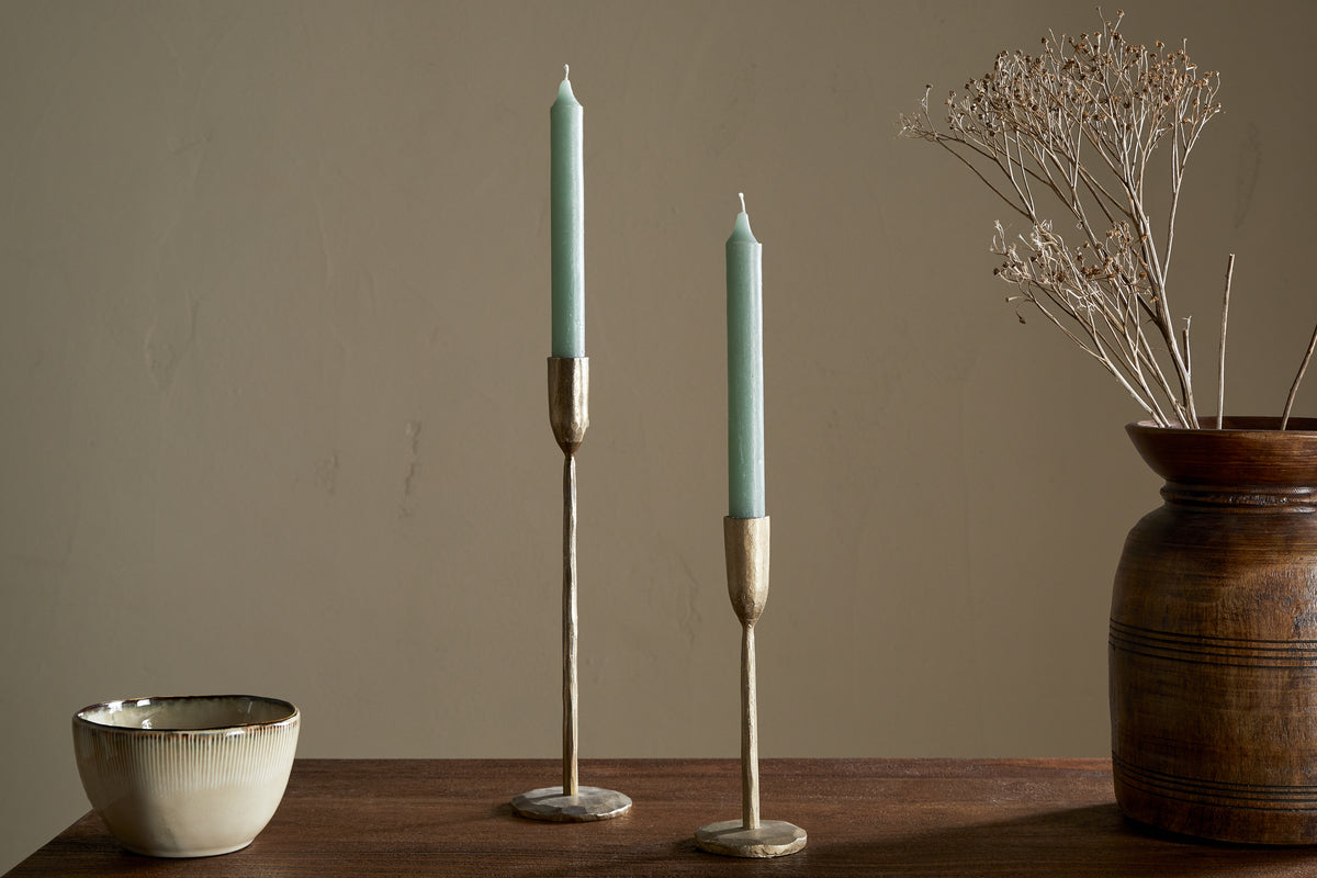 Rustic Soy Blend Dinner Candle - Sage Green (Set of 2)