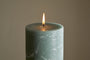 Rustic Soy Blend Pillar Candle - Sage Green - Large