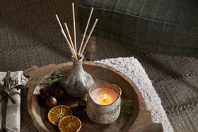 Mandarin & Clove 1 Wick Scented Candle - Antique Gold