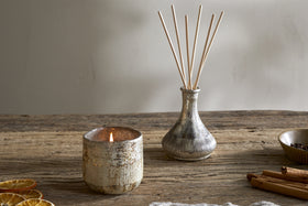 Mandarin & Clove 1 Wick Scented Candle - Antique Gold