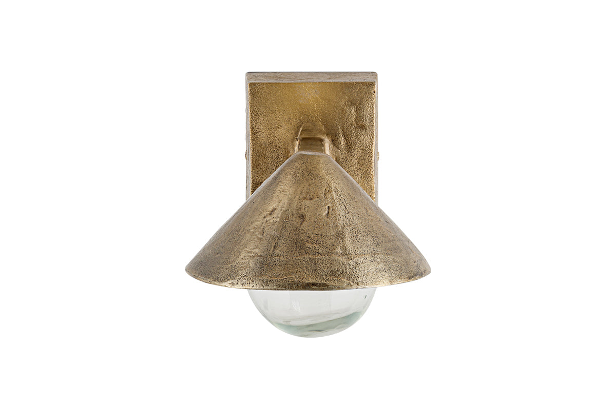 Rhya Outdoor Wall Lamp - Antique Brass-Trade nkuku