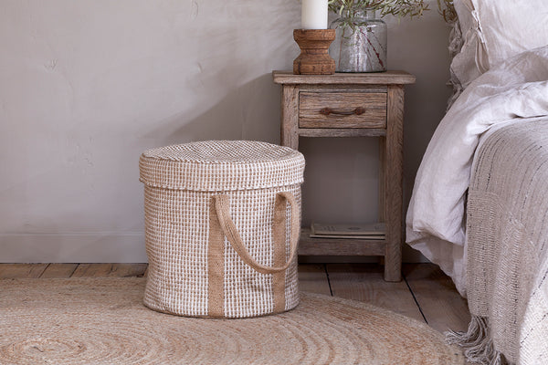 Rohia Laundry Basket - Natural & Cream-Trade nkuku