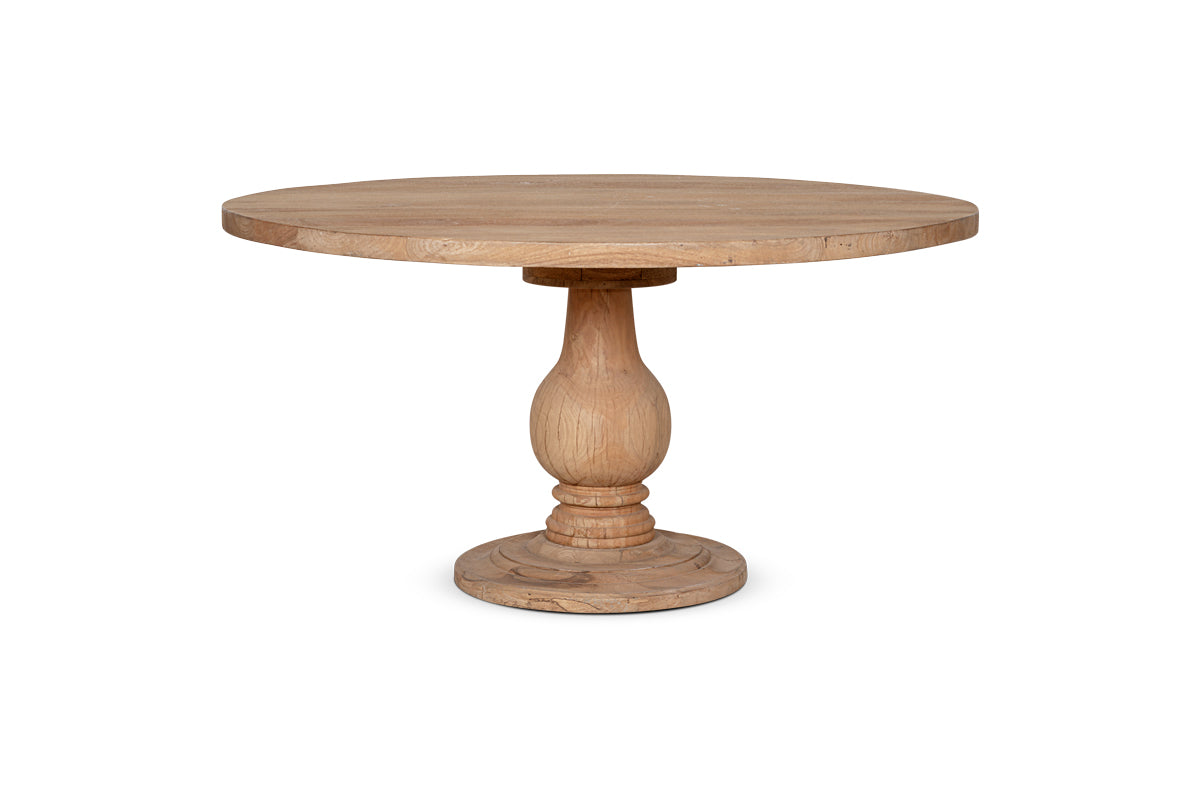 Laya Round Carved Mango Wood Table - Large