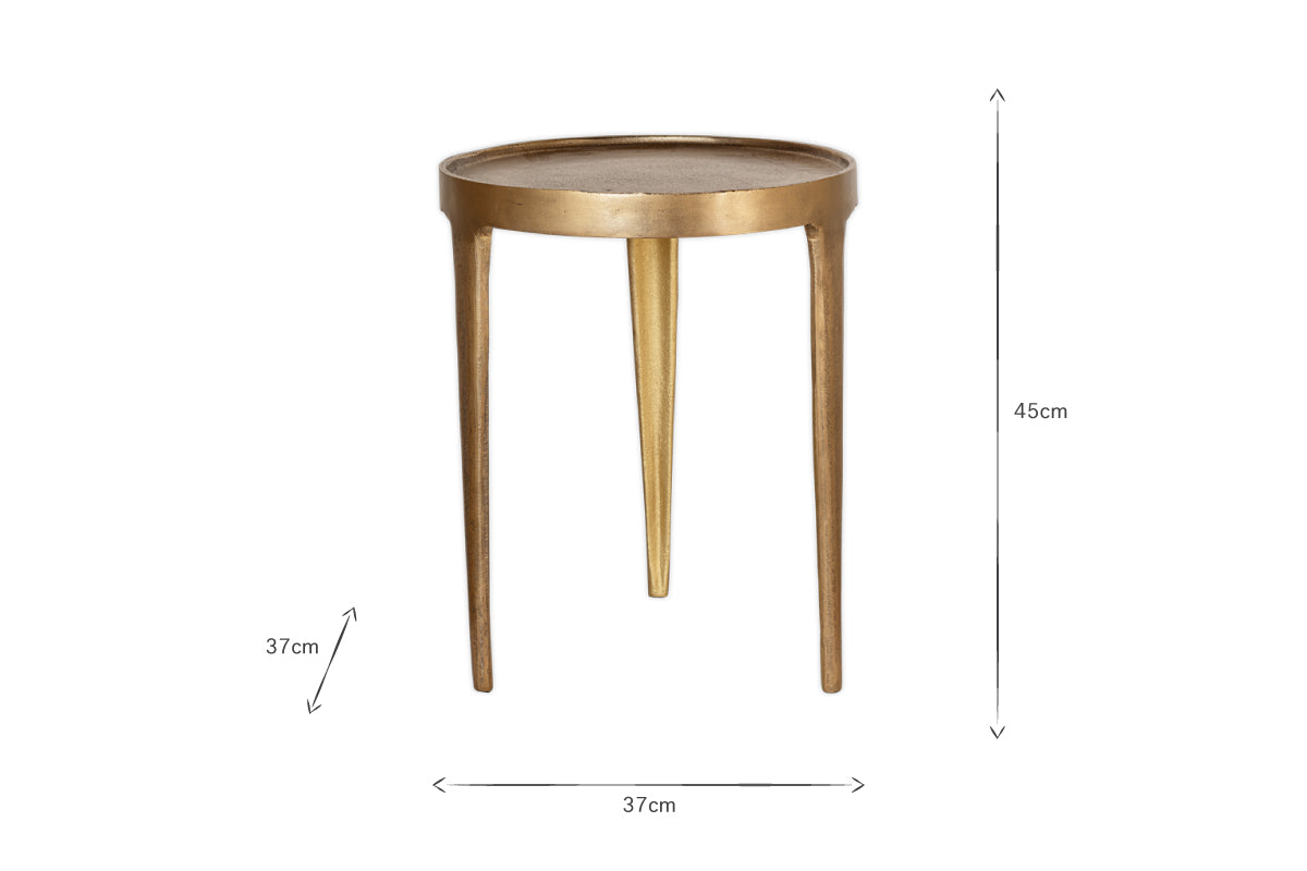 Rohia Cast Metal Table - Brass