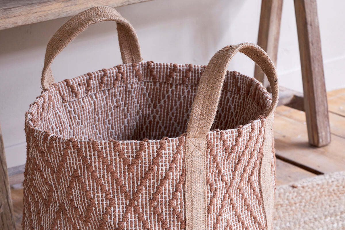 Renu Jute Basket - Rust & Natural