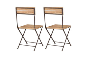 Rishikesh Reclaimed Wood & Iron Folding Chairs - (Set of 2)