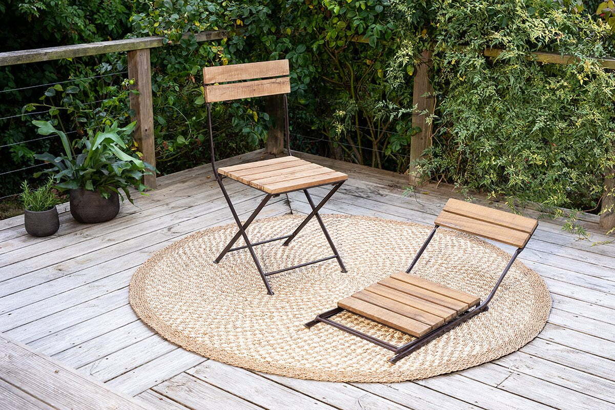 Rishikesh Reclaimed Wood & Iron Folding Chairs - (Set of 2)