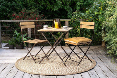 Rishikesh Reclaimed Wood & Iron Folding Chairs - (Set of 2)
