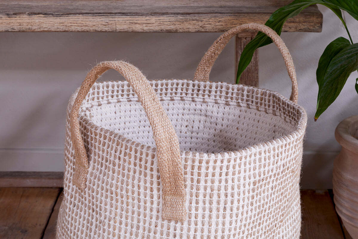 Rohia Basket - Natural & Cream