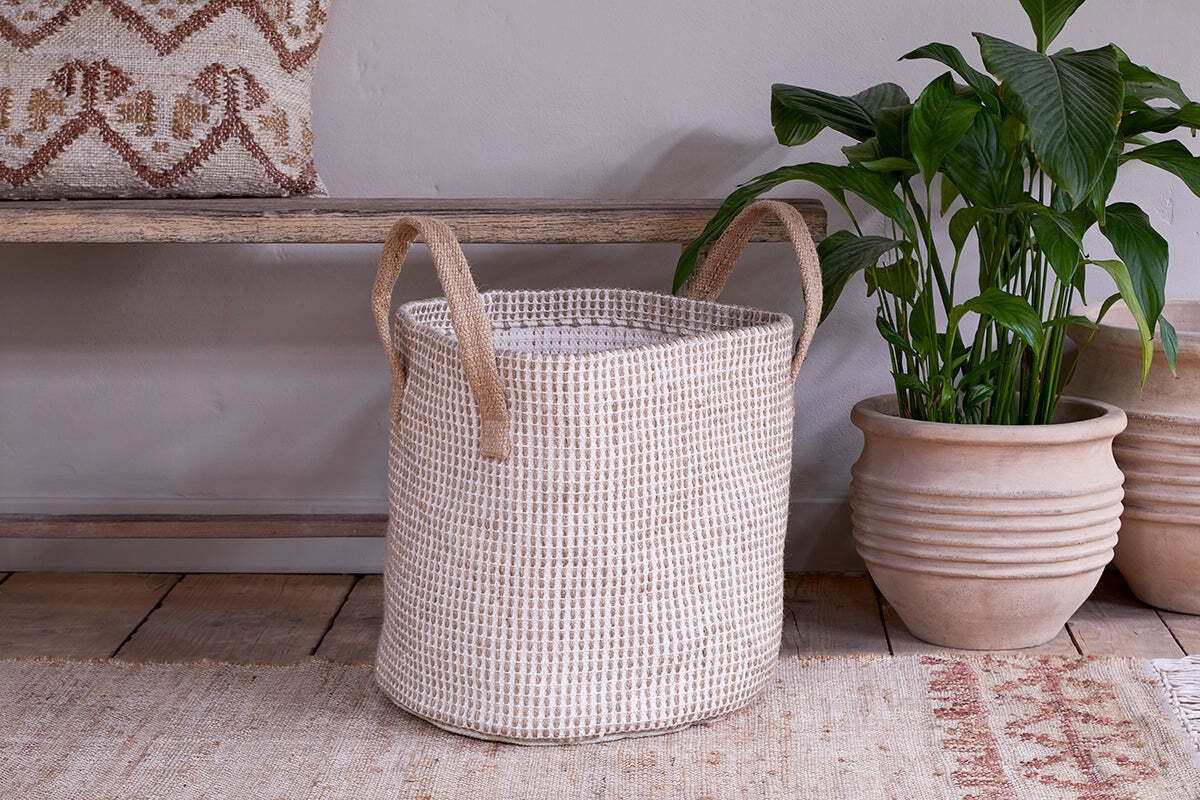 Rohia Basket - Natural & Cream