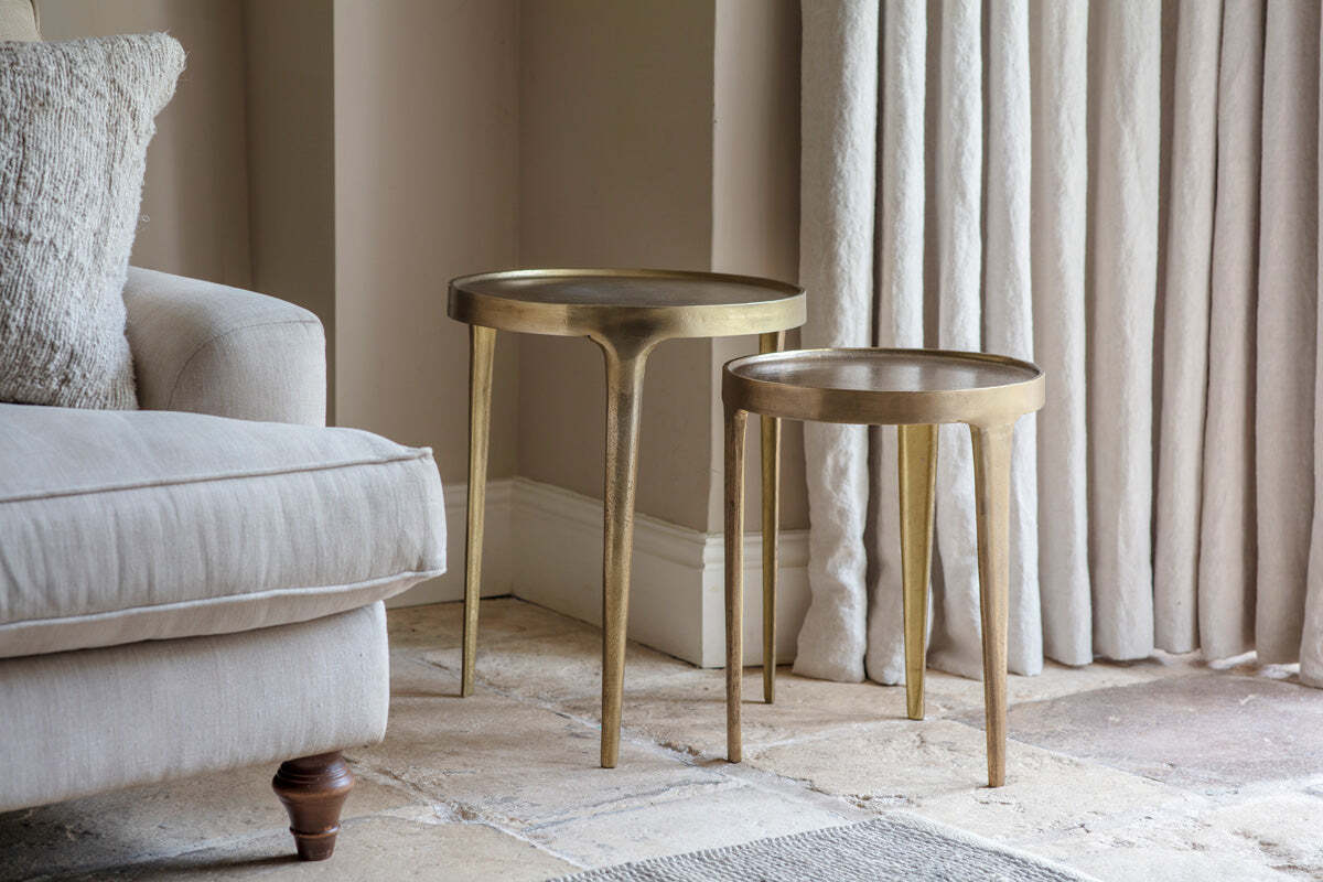 Rohia Cast Metal Side Table - Brass