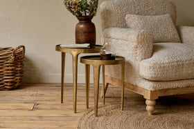 Rohia Cast Metal Side Table - Brass