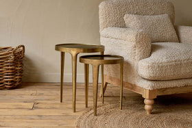 Rohia Cast Metal Side Table - Brass
