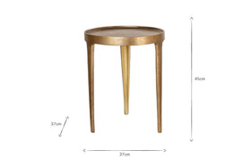 Rohia Cast Metal Side Table - Brass