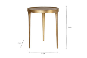 Rohia Cast Metal Side Table - Brass