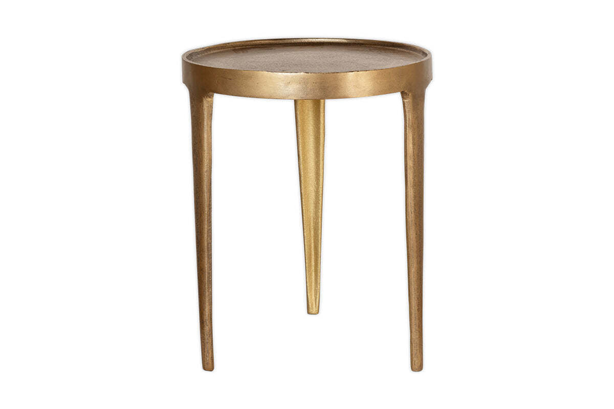 Rohia Cast Metal Side Table - Brass