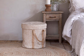 Rohia Laundry Basket - Natural & Cream
