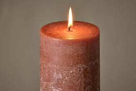 Rustic Soy Blend Pillar Candle - Rust - Large