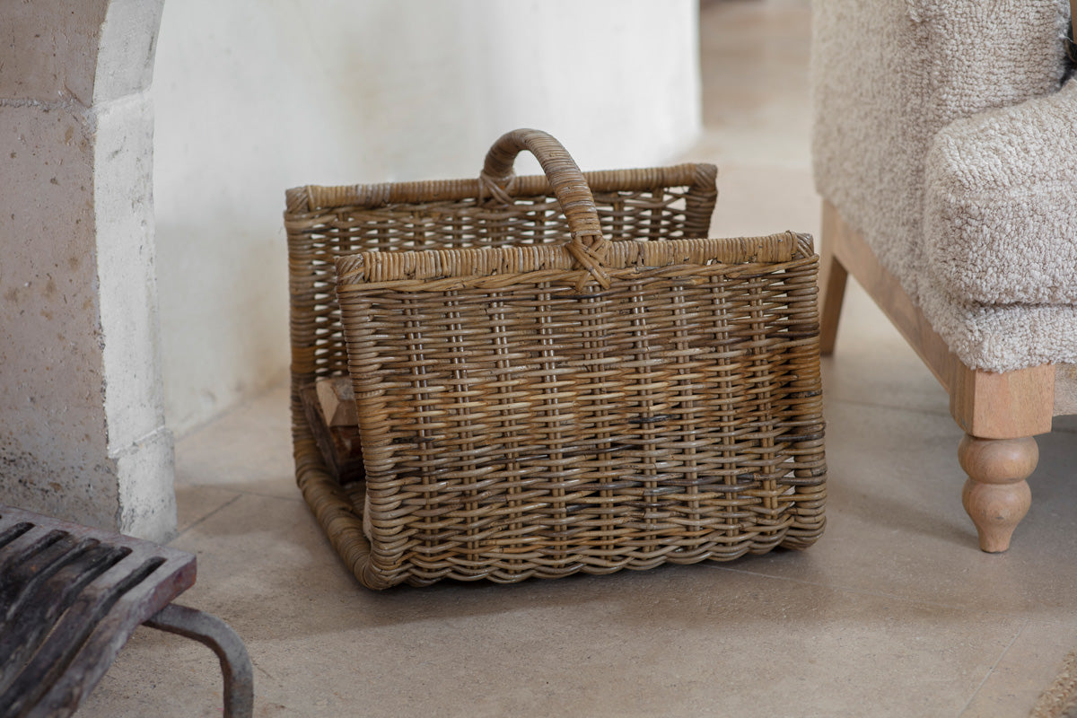 Sadra Rattan Log Basket - Natural