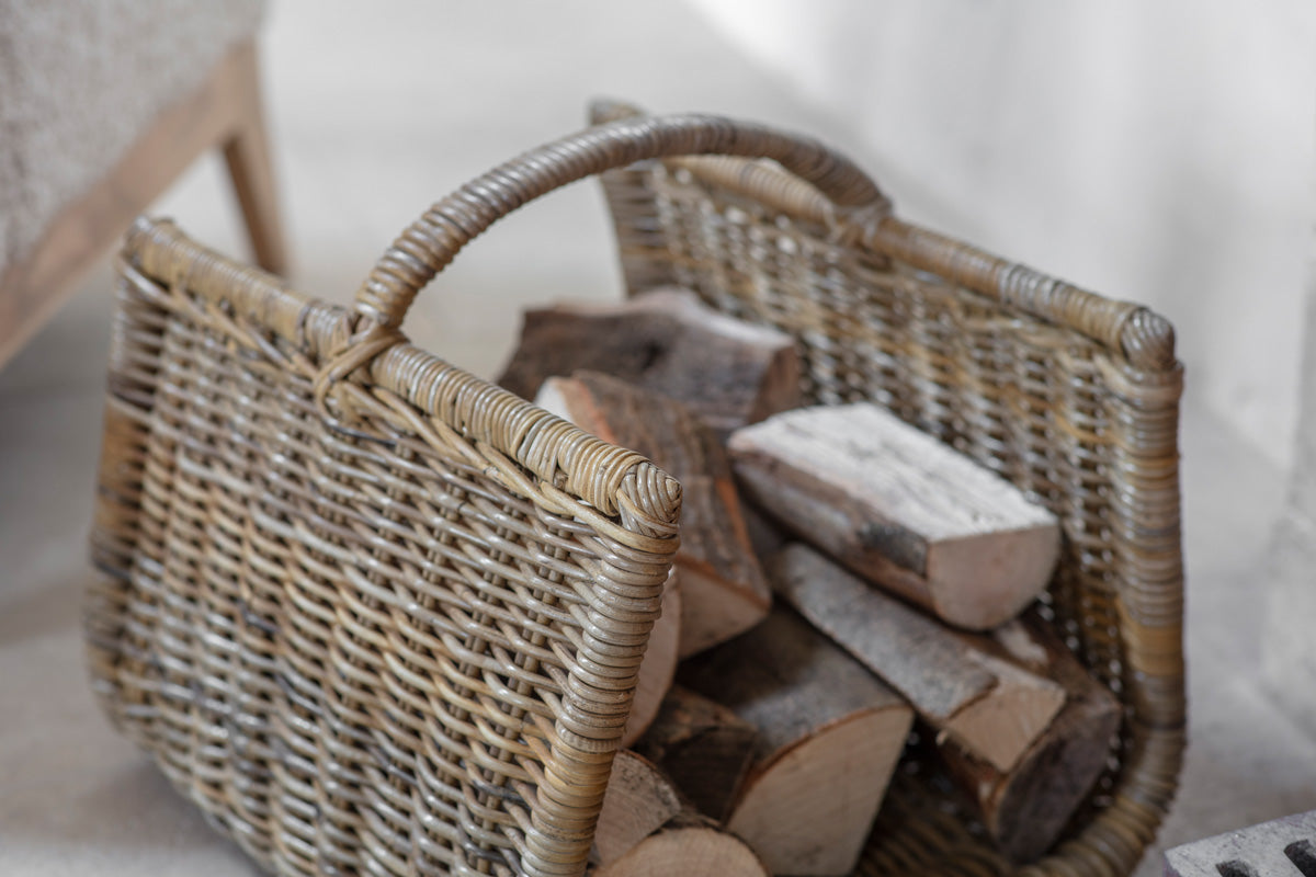 Sadra Rattan Log Basket - Natural