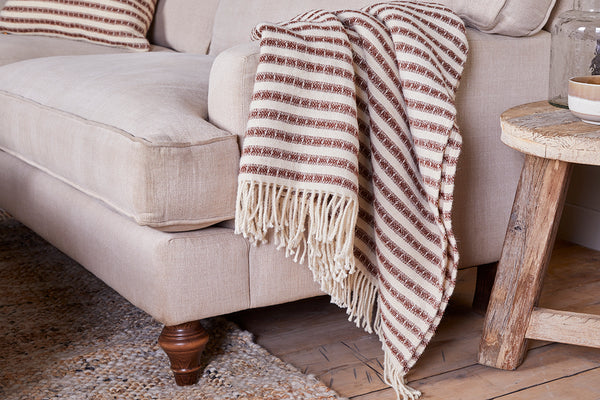 Sanval Wool Throw - Burgundy-Trade nkuku