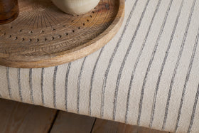 Sanja Stripe Upholstered Bench - Grey