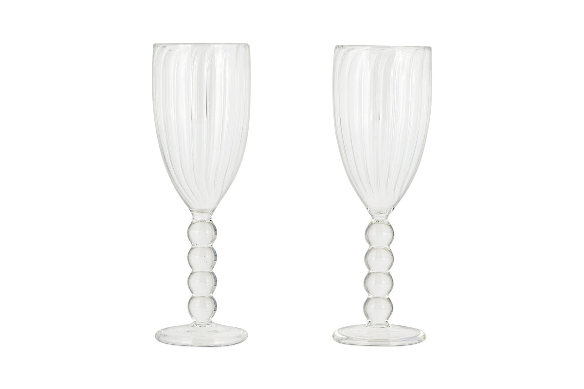 Santosa Champagne Flute - Clear (Set of 2)