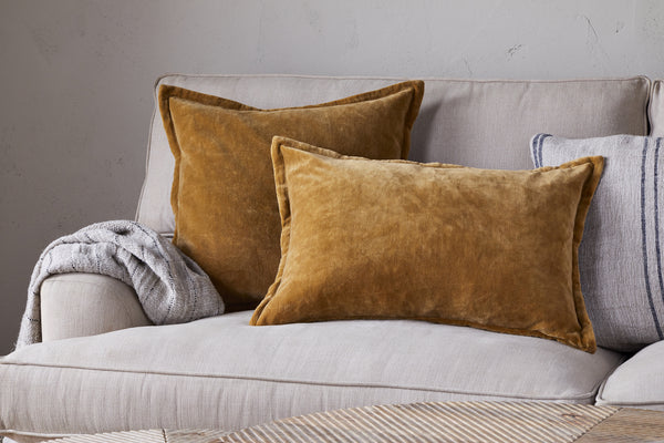 Sela Velvet Cushion Cover - Ochre
