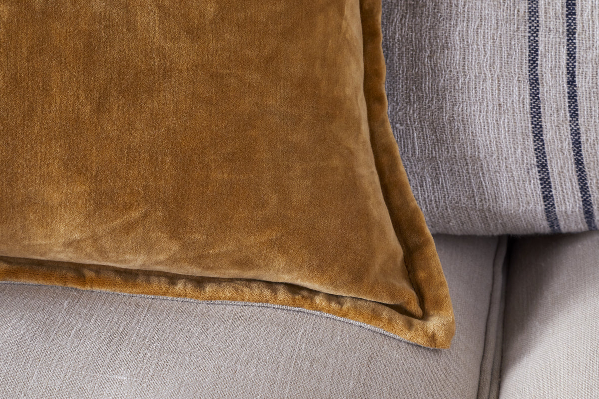 Sela Velvet Cushion Cover - Ochre