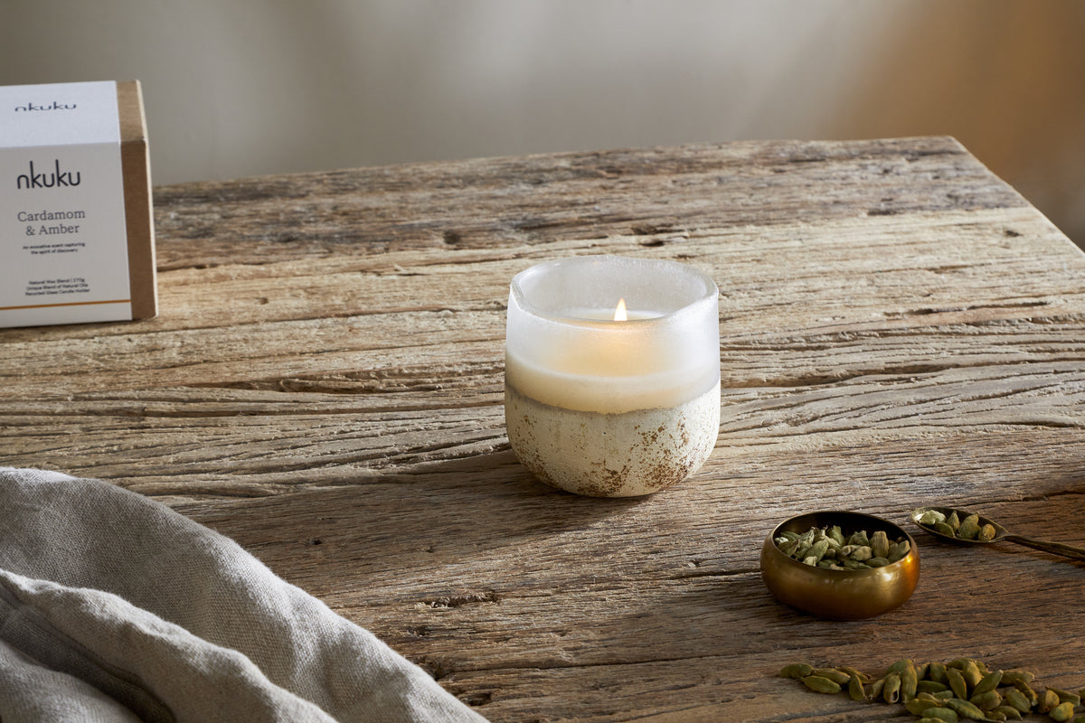Cardamom & Amber 1 Wick Scented Candle - Aged Smoke - 1 Wick