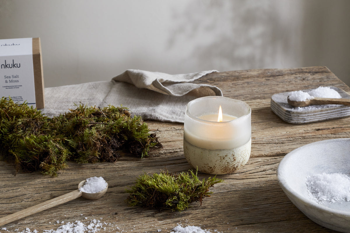 Sea Salt & Moss 1 Wick Scented Candle - Aged Smoke - 1 Wick