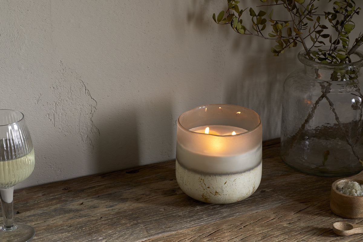 Sea Salt & Moss 3 Wick Scented Candle - Aged Smoke - 3 Wick