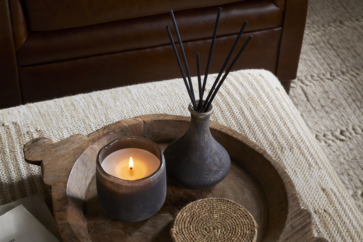 Cedarwood & Fig 1 Wick Scented Candle - Frosted Black
