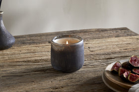 Cedarwood & Fig 1 Wick Scented Candle - Frosted Black - 1 Wick
