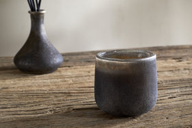 Cedarwood & Fig 1 Wick Scented Candle - Frosted Black - 1 Wick
