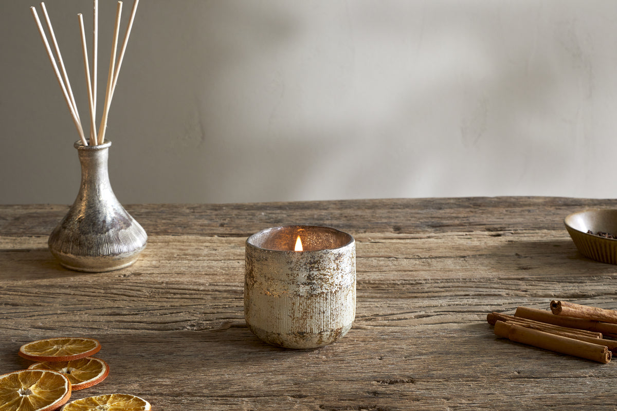 Mandarin & Clove 1 Wick Scented Candle - Antique Gold