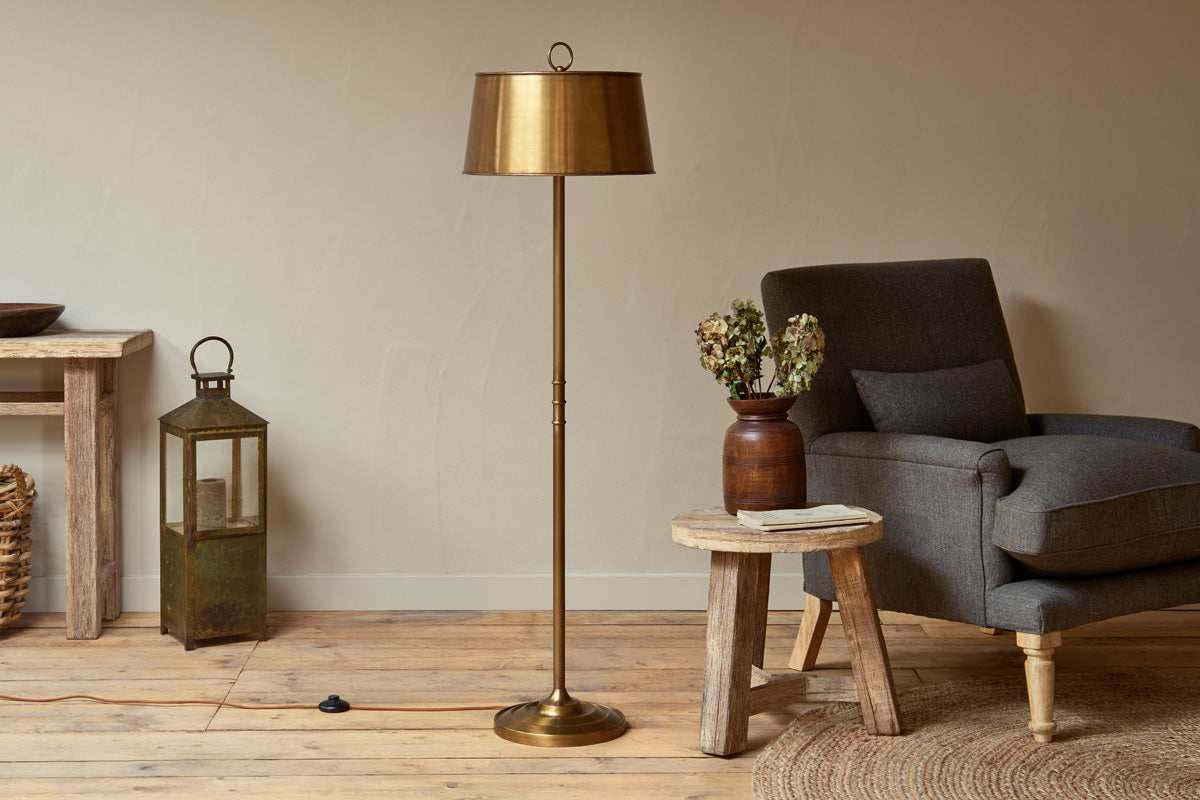 Siwan Floor Lamp - Antique Brass