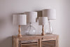 Sanja Cotton Stripe Lampshade - Off White & Grey-Trade nkuku