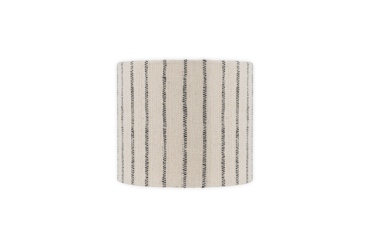 Sanja Cotton Stripe Lampshade - Off White & Grey-Trade nkuku