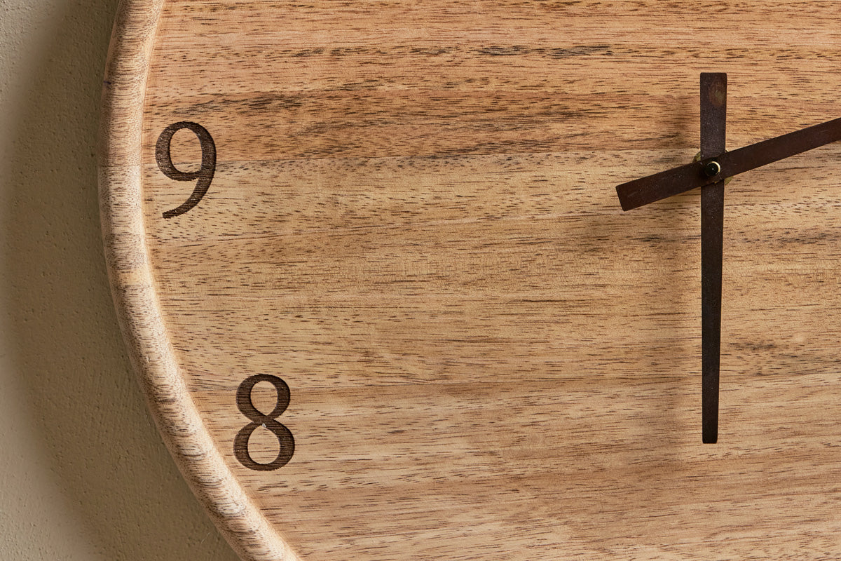 Som Mango Wood Clock - Natural