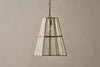 Solan Glass Lantern Pendant - Clear & Antique Brass