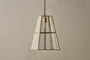 Solan Glass Lantern Pendant - Clear & Antique Brass