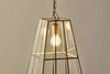 Solan Glass Lantern Pendant - Clear & Antique Brass