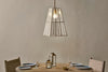 Solan Glass Lantern Pendant - Clear & Antique Brass