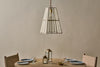 Solan Glass Lantern Pendant - Clear & Antique Brass